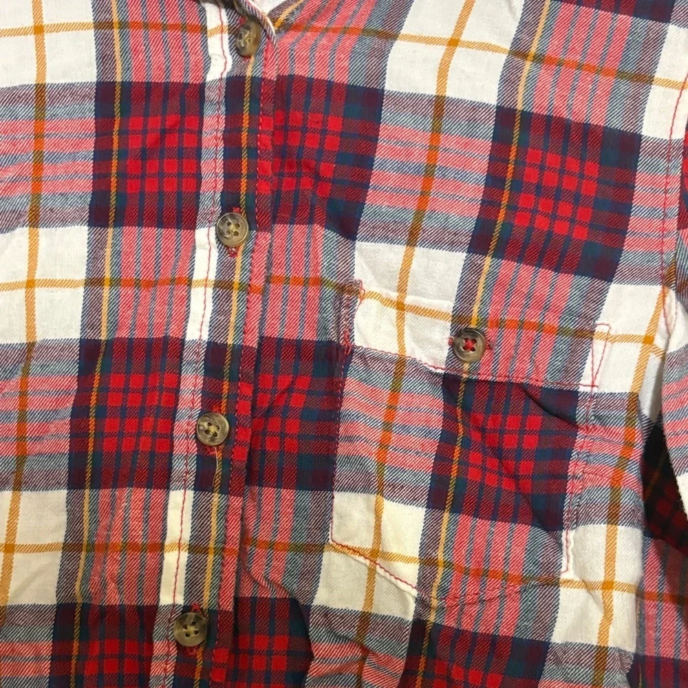 H&M L.O.G.G Crew Red and White Plaid Button Down Shirt, size 6 with - Picture 3 of 9